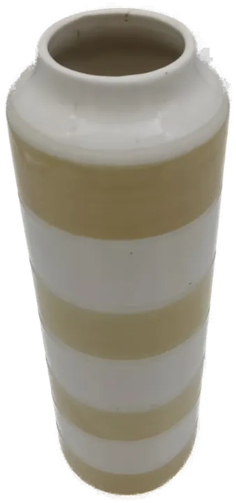 Keramik Vase mit braun-weißen Streifen  - Bild 2