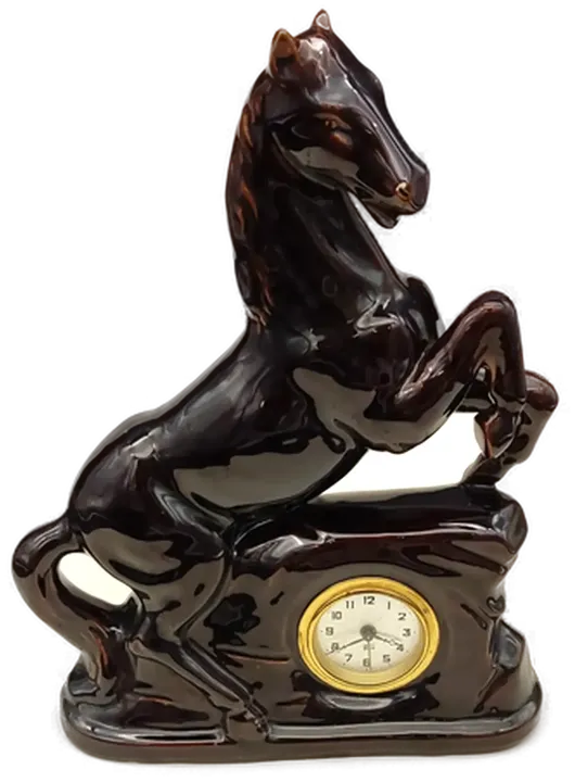 Keramik Pferd mit Uhr - Bild 1