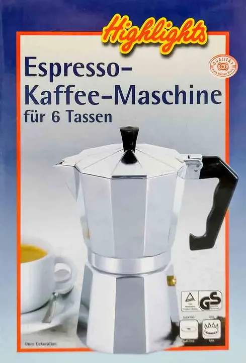 Highlights  Espresso/Mokka/Kaffee-Kocher für den Herd, 6 Tassen - Bild 4