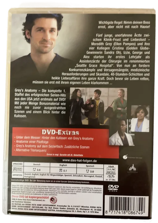 DVD - Grey´s Anatomie die jungen Ärzte Staffel 1 - Bild 2