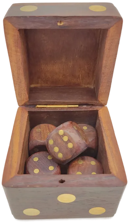 Holzwürfelbox mit 5 Spielwürfeln - Bild 2