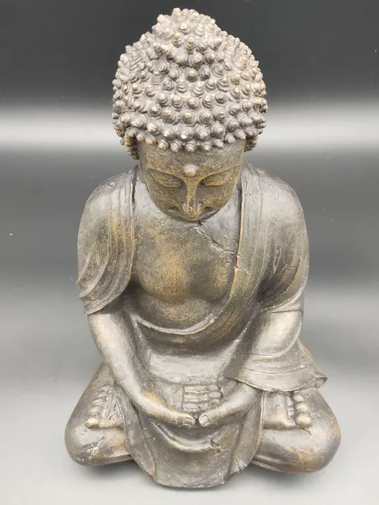 Dekorative Buddha-Figur / sitzend - Dunkelbraun - Bild 4