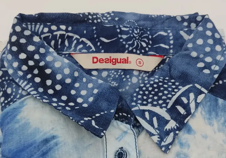 Desigual Damen Bluse blau-weiß mit Batikmuster - S - Bild 4