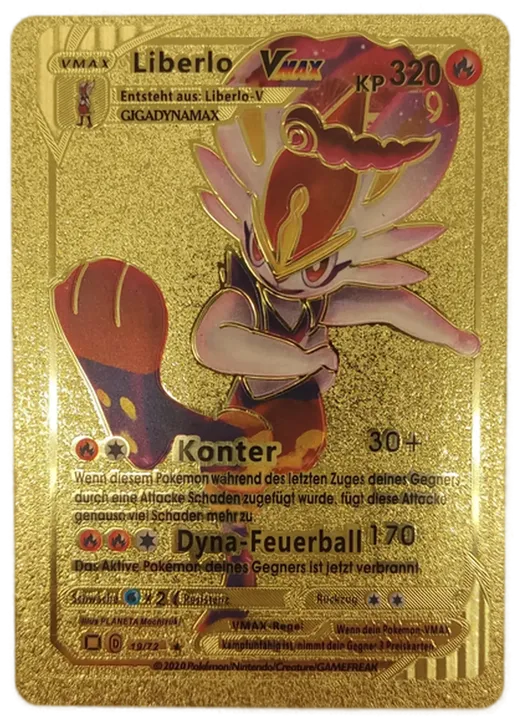 Pokémon Sammelkarte Goldfolie Vmax Liberlo Vmax - Bild 1