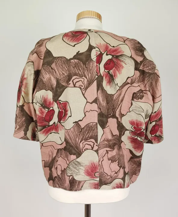Vintage Pennyblack Damen Weste/ Jäckchen mit Blumenmuster - 100% Leinen - L/XL - Bild 3