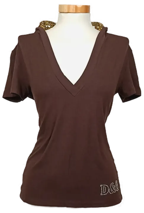 Dolce & Gabbana T-Shirt mit Kapuze braun Gr. XXL - Bild 1