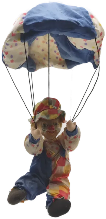 Clown Puppe mit Fallschirm, Porzellan - Bild 1