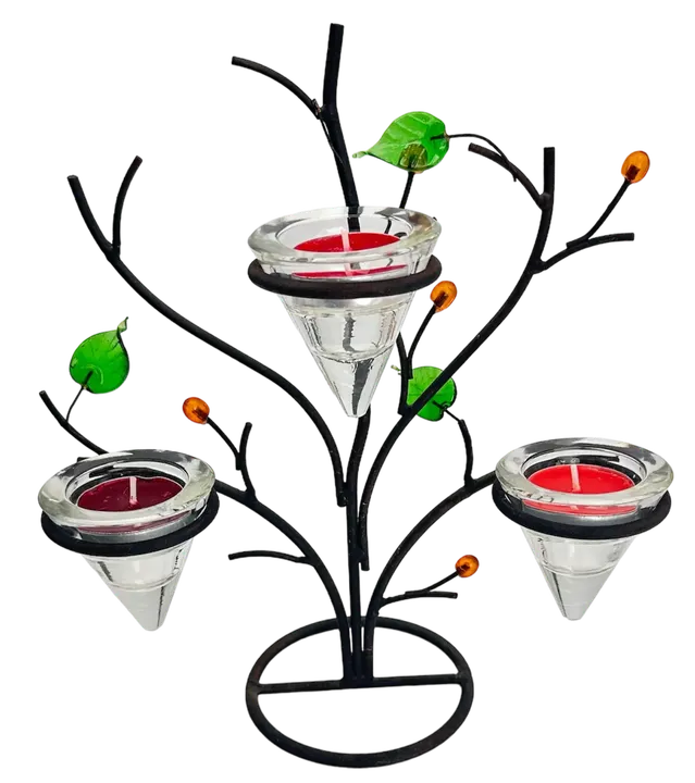 Kerzenhalter in Baumoptik für 3 Teelichter - Bild 4