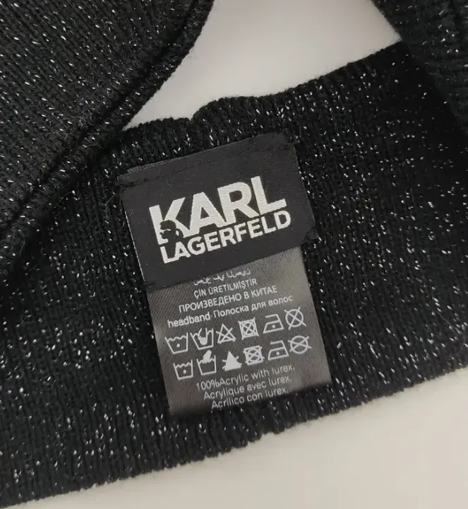 Karl Lagerfeld Stirnband mit Ohren mit Glitzerdetails schwarz  - Bild 3