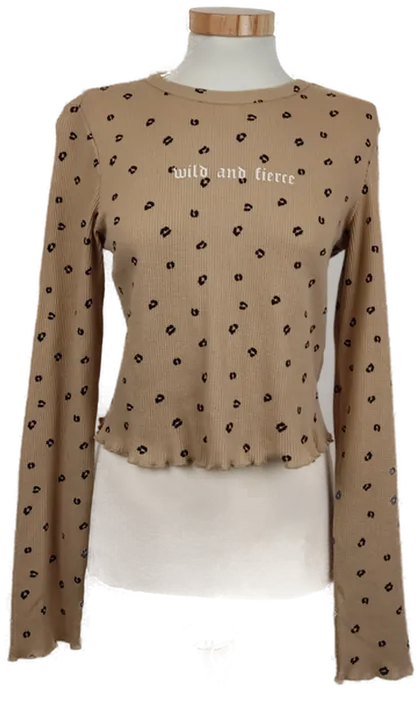 Bershka Damen Shirt Beige Gr. M - Bild 1