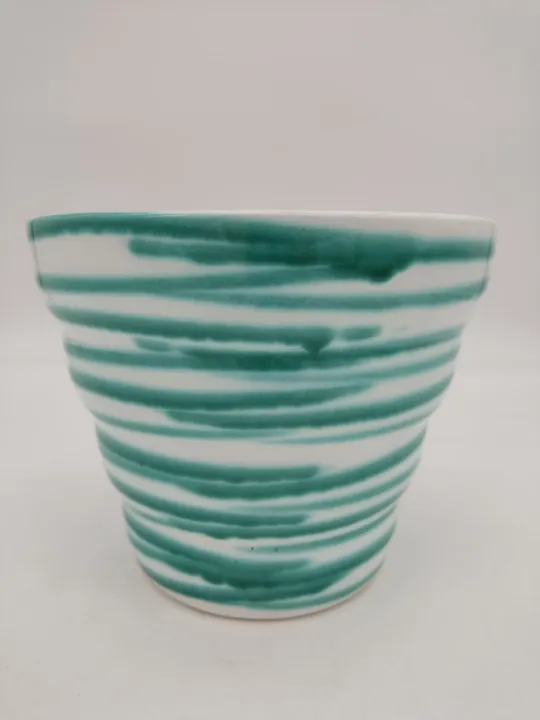 Gmundner Keramik Blumentopf grün geflammt - Bild 1