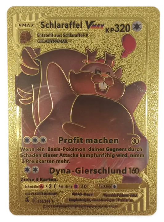 Pokémon Sammelkarte Goldfolie Schlaraffel Vmax - Bild 1