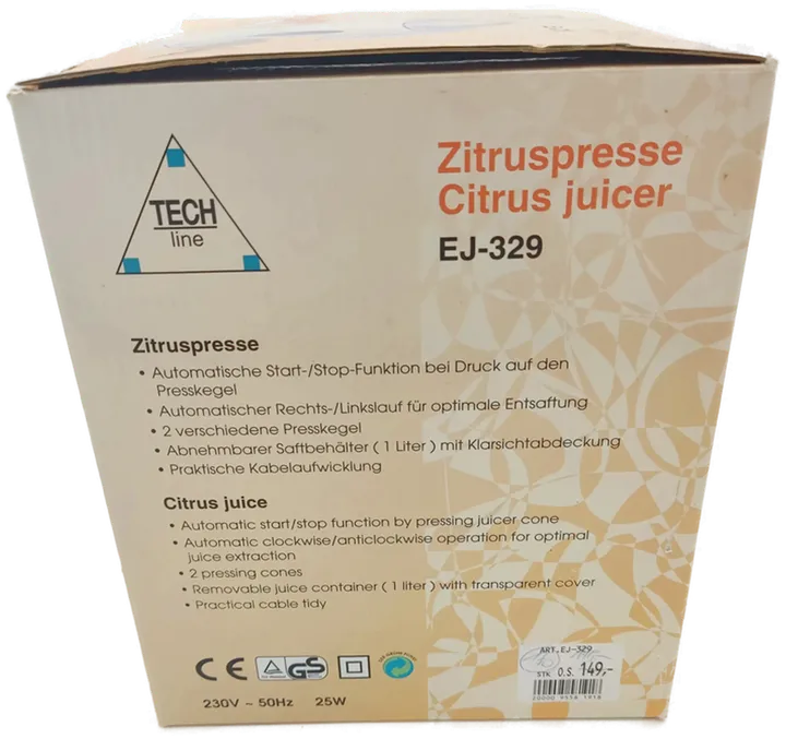 Elektrische Zitruspresse weiß 1,0 Liter - Bild 4