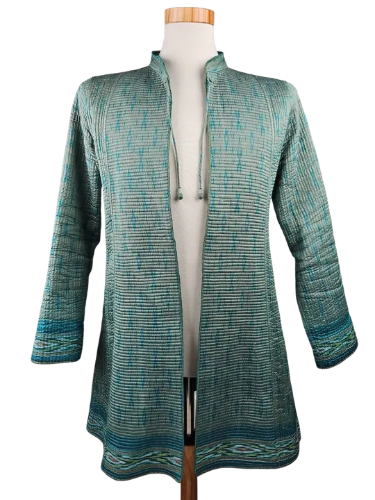 Dori - Vintage Herren Jacke (Seide), türkis - Gr. M - Bild 1