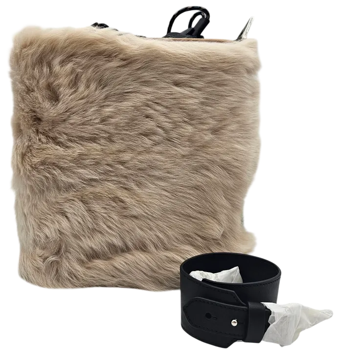 Max V. Kœnig Damen Handtasche, grün/beige - plüsch - groß - Bild 1