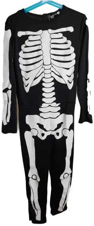Fasching/Halloween Skelett Kinderkostüm – Gr. 122/128 - Bild 3