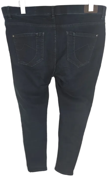 Jeans lang mit Stretch und Gummizugbund, dunkelblau mit Taschen, Größe 44 - Bild 2