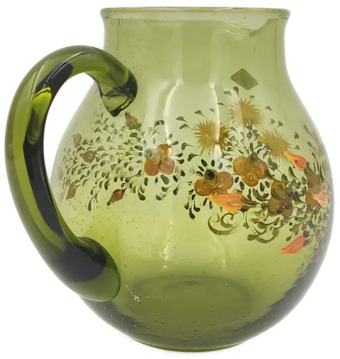 Salzburger Cristallglas Glaskrug handbemalt grün - Bild 1