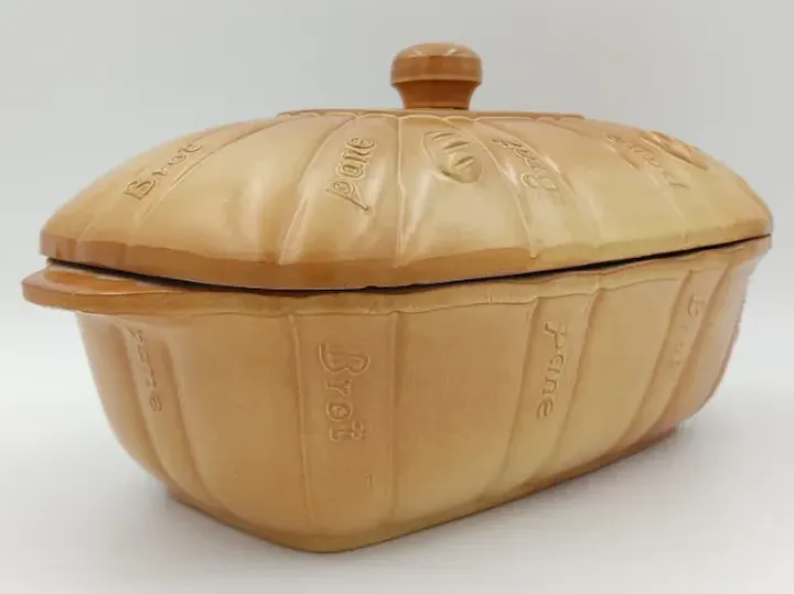 Aufbewahrungsbehälter für Brot aus Keramik braun  - Bild 2