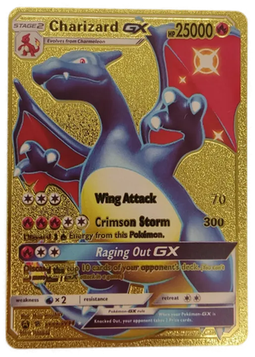 Pokémon Sammelkarte Goldfolie Charizard GX STAGE2 - Bild 1