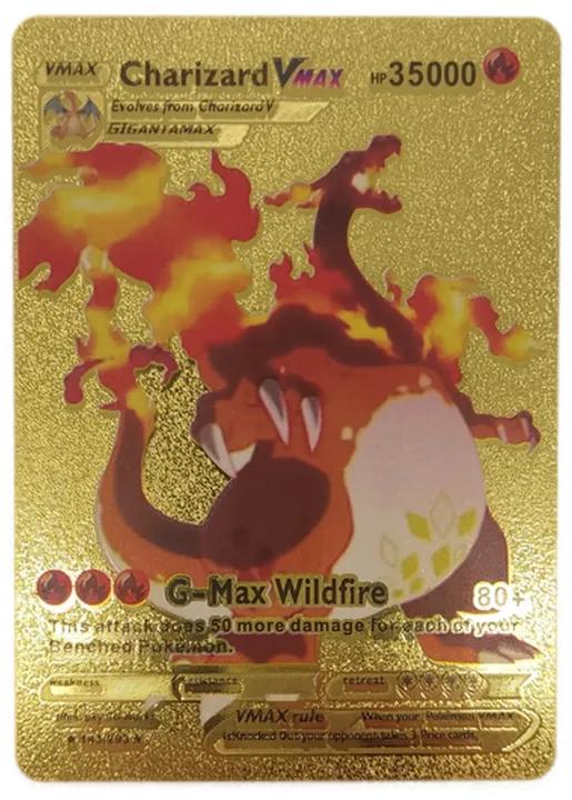 Pokémon Sammelkarte Goldfolie Vmax Charizard Vmax - Bild 1