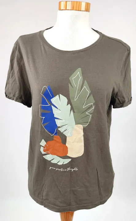 Tom Tailor Damen T-Shirt grün mit Muster Gr. M  - Bild 1