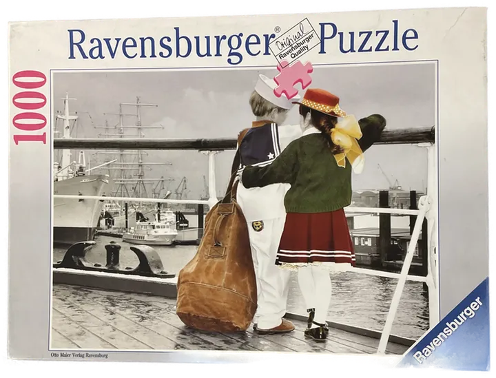 Ravensburger Puzzle - Ahoy,1993 Segel Bub & Mädchen am Peer, Nr. 15 869 0 - 1000 Teile - Bild 4