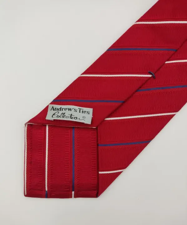 Andrew's Ties Herren Krawatte rot gestreift  - Bild 2
