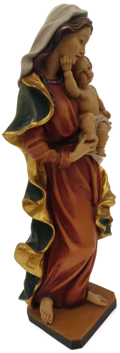 Muttergottes mit Jesus Holzstatue - Hochwertige Deko-Skulptur - Bild 3