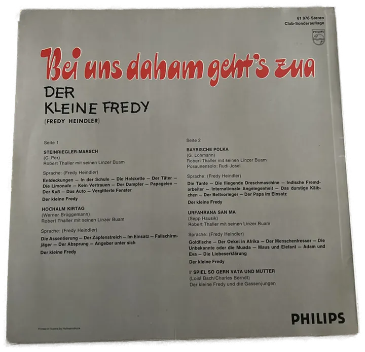 LP - Der kleine Fredy - bei Uns daham geht´s zu - Bild 2