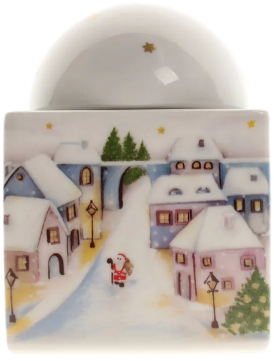 Arzberg Porzellan-Dose mit Deckel – Winterdorf & Weihnachtsmann  - Bild 1