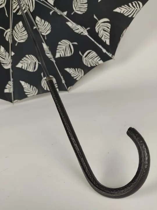 Vintage-Flanierschirm / Damenschirm / Sonnenschirm - schwarz-weiß gemustert - Bild 4