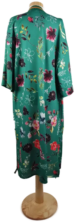 Damen Kimono mit Bindegürtel, Blumenmuster Grün, Gr. M - Bild 2