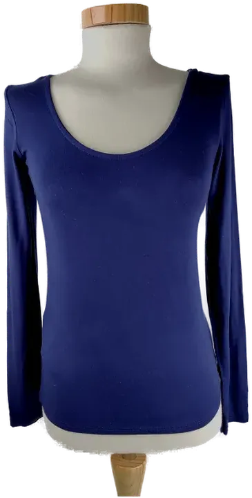 T-Shirt 'Amisu', langarm mit Rundhalsausschnitt, dunkelblau, Größe M - Bild 4