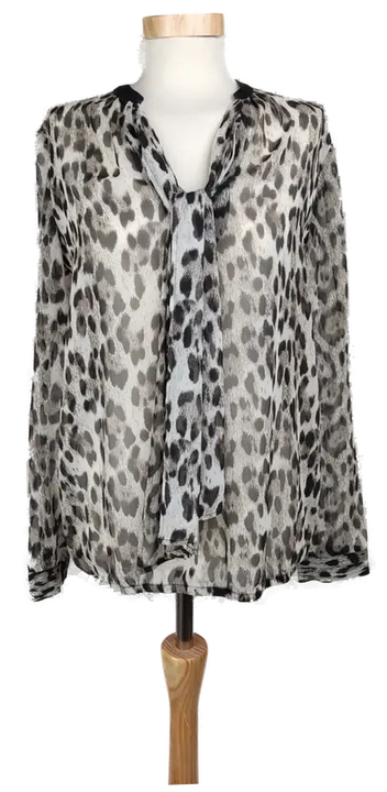 Damen Bluse Animal Print transparent - M/38 - Bild 4