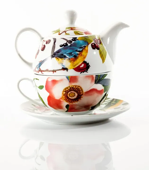 GILDE Bella Vita Tea for One Teekanne Porzellan  - Bild 2