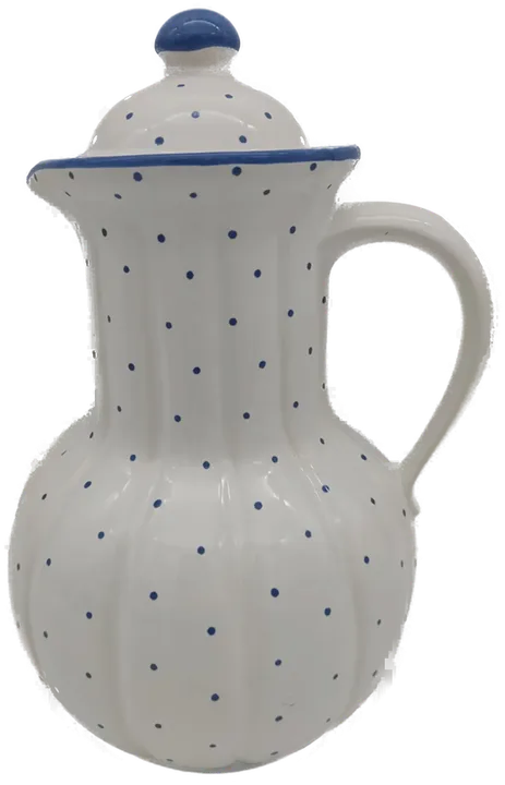 Gmundner Keramik, Kanne barock, blaue Tupfen, Höhe: 22 cm - Bild 4