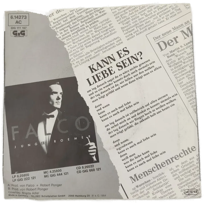 Falco & Désirée* – Kann Es Liebe Sein? / Steuermann - Single 1984 - Bild 2