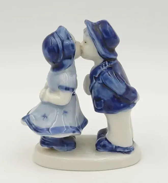 Porzellan Figur küssendes Pärchen blau - ca. 10cm - Bild 1