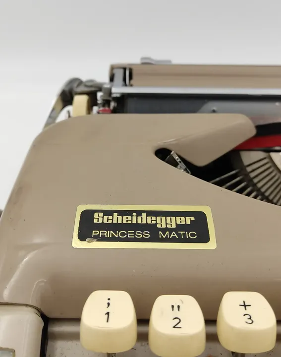 Scheidegger Princess Matic Schreibmaschine beige mit Lederkoffer - Bild 4
