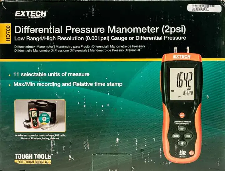 Extech HD700 Druck-Messgerät Luftdruck 0 - 0.1378 bar neuwertig - Bild 2