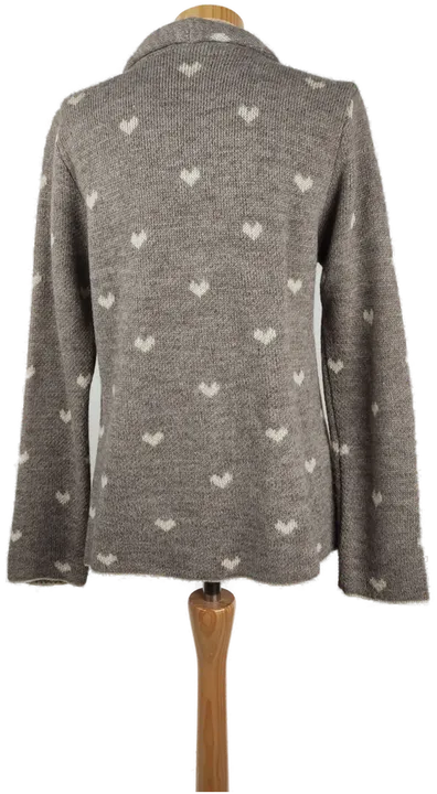 Damen Jacke graubraun mit Herzchen - L/40 - Bild 2