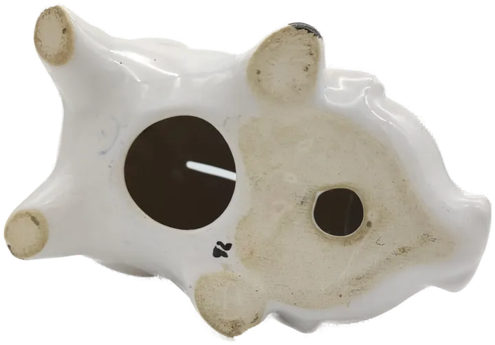 Sparschwein Porzellan, weiß mit Bemahlung, Größe ca. 18 x 12 x 11 cm - Bild 4