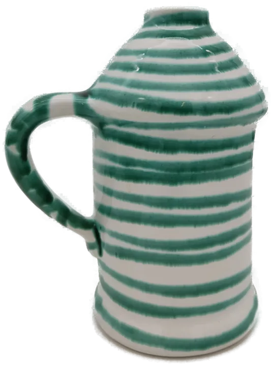 Gmundner Keramik Teelichthalter grün geflammt Höhe: 18 cm - Bild 1