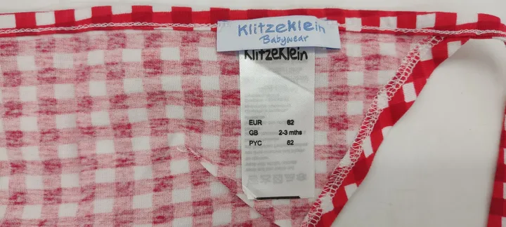 Klitzeklein Babywear Babykleid mit Tuch in rot-weiß, Größe 62 - Bild 7