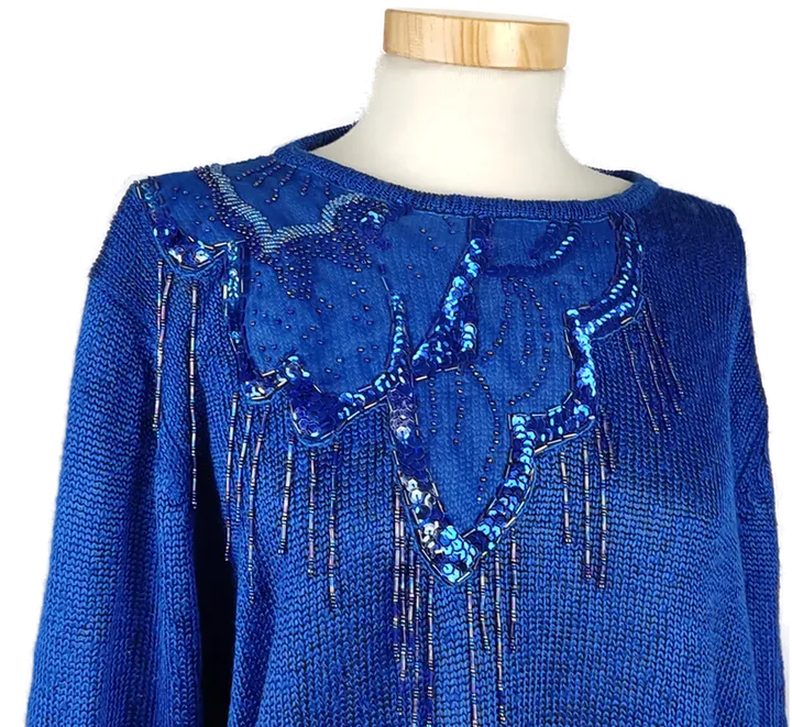 Damen Pullover blau mit schimmernden Details - 40  - Bild 3