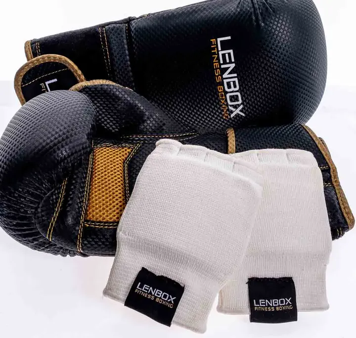 Lenbox Fitness Boxing Boxhandschuhe in schwarz-gold mit Tragebeutel - Bild 4