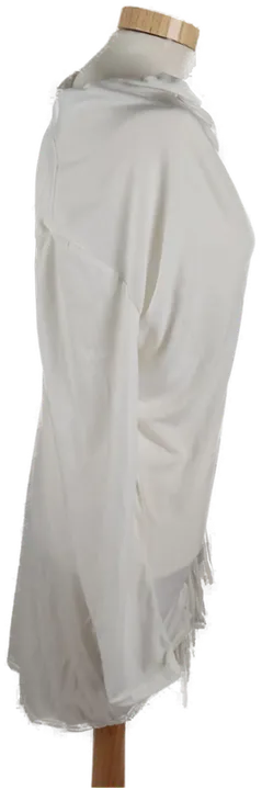 Weißes Damen Langarm Shirt mit Fransen, Gr. S - Bild 2