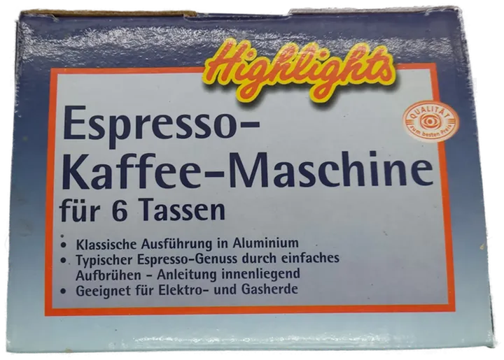 Highlights  Espresso/Mokka/Kaffee-Kocher für den Herd, 6 Tassen - Bild 2