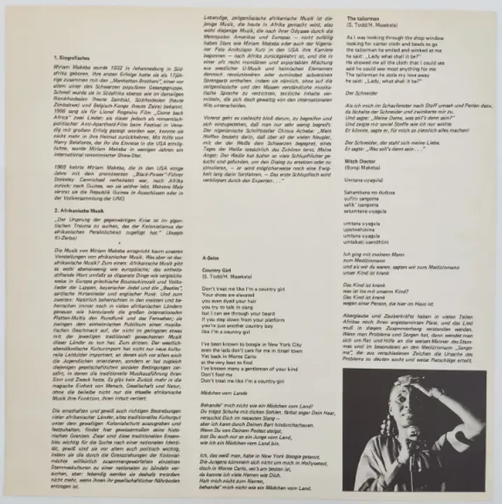 Vinyl LP - Miriam Makeba - Country Girl  - Bild 4